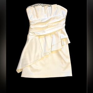 Elegant Ivory Satin Dress